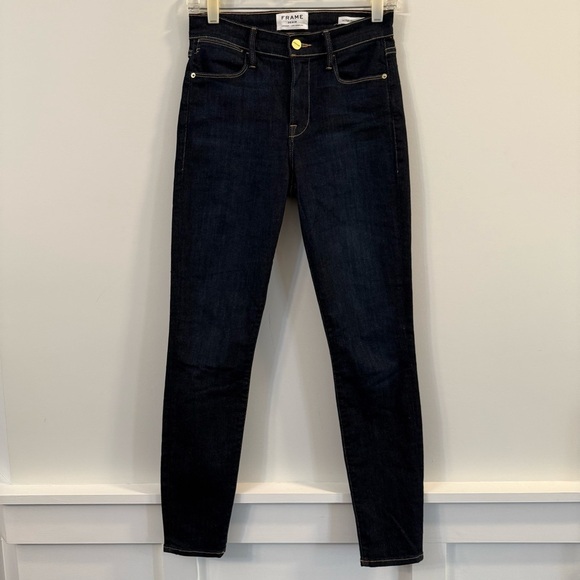 Women’s Frame Denim dark wash Le High skinny crop Jeans - Picture 1 of 8